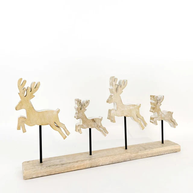 20" Deer Wood Cutout On Stand