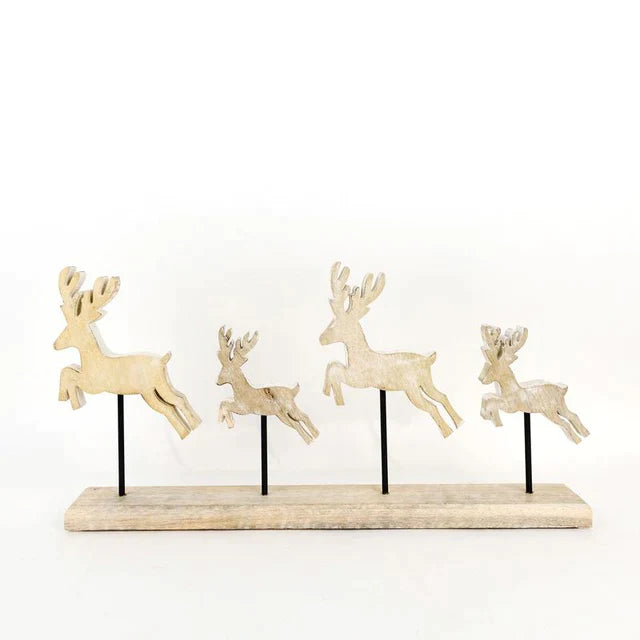 20" Deer Wood Cutout On Stand