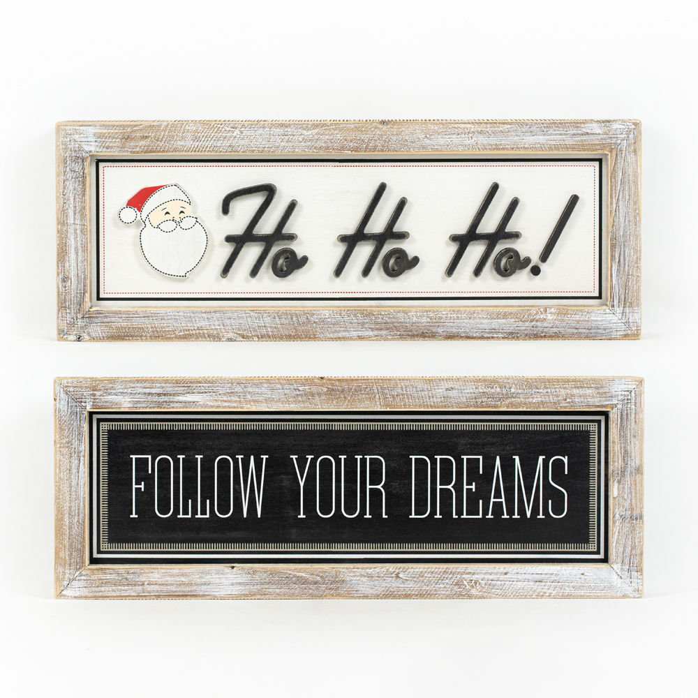 Artwork Hohoho/Dreams 24" Reversible Wooden Sign