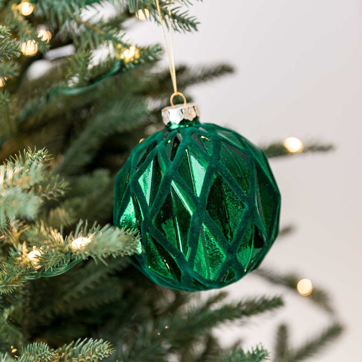 4" Emerald Green Glass Ornament Assorted