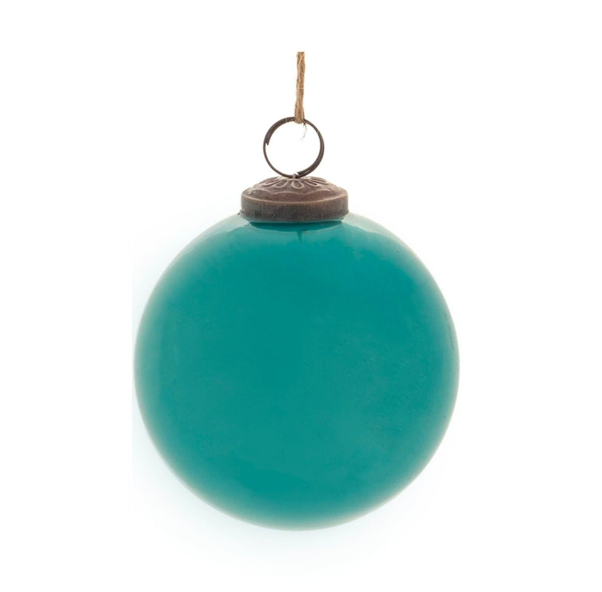 4" Teal Large Glass Ornament
