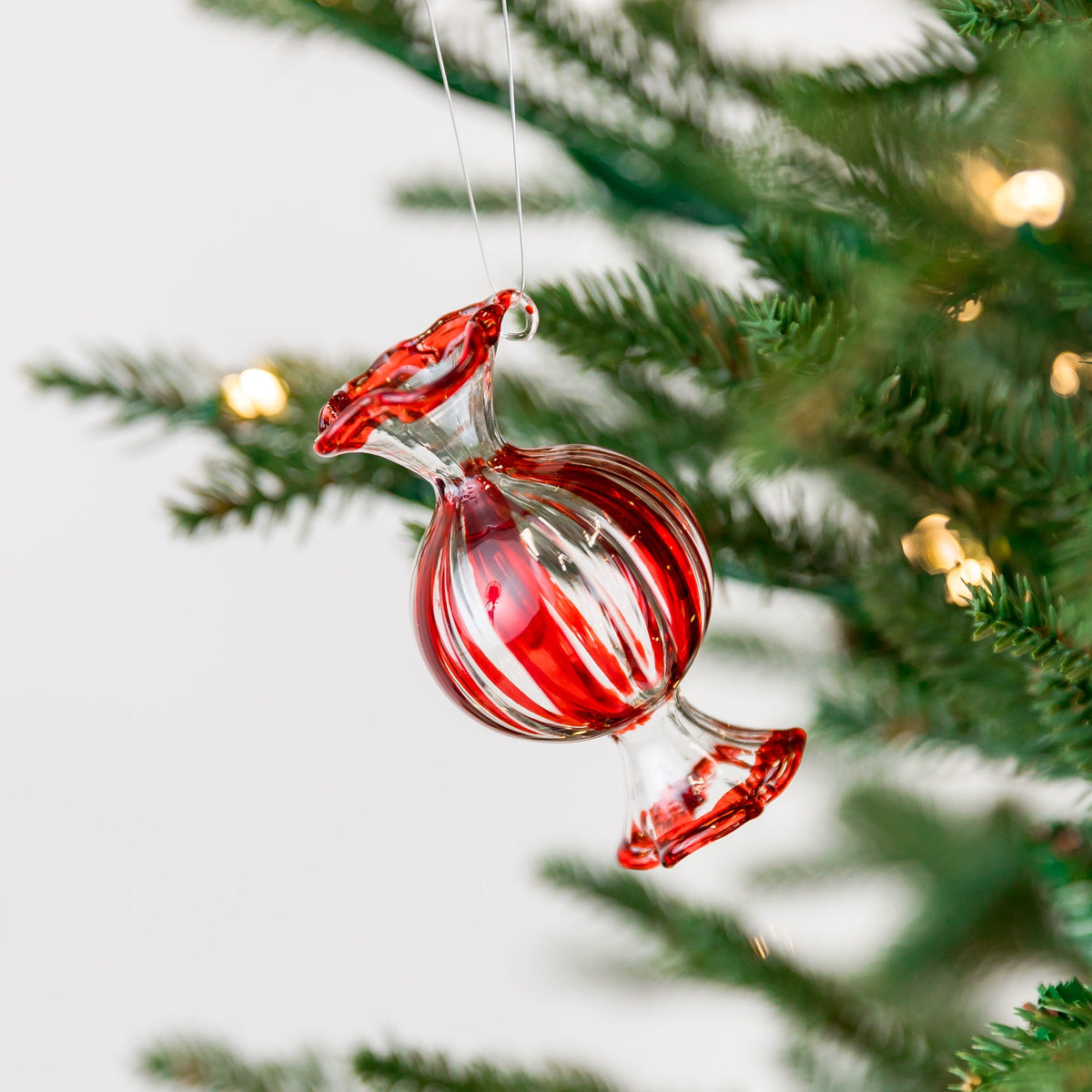 Candy Wrapped Red White Assorted Ornament