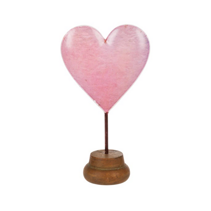Heart Valentine Metal Sign On Stand Assorted