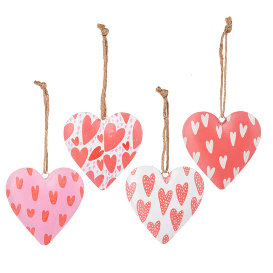 Heart Pattern Metal Ornament Assorted