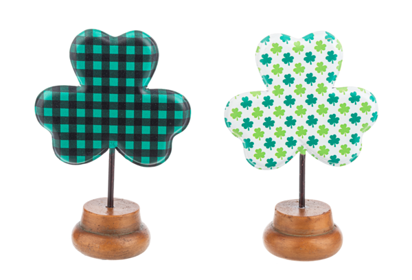 Shamrock Metal Sign on Stand Assorted
