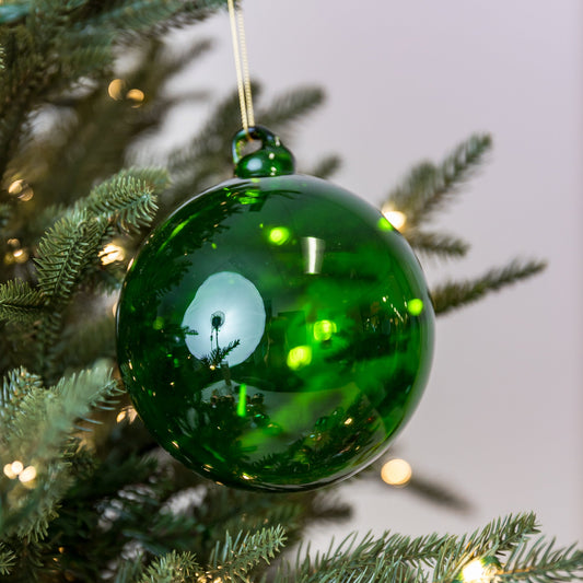 5" Illume Ball Emerald Glass Ornament