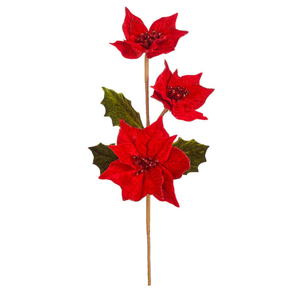 23" Poinsettia Spray