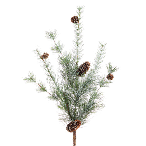 28" Iced Pinecone Christmas Spray