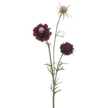 28" Eggplant Scabiosa Spray