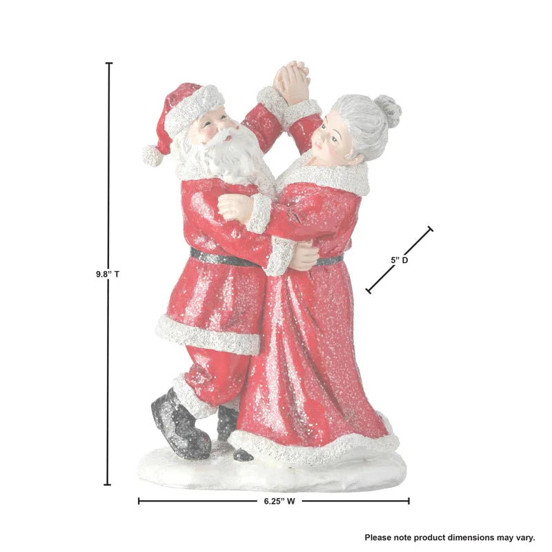 Santa & Mrs Claus Dancing Statue