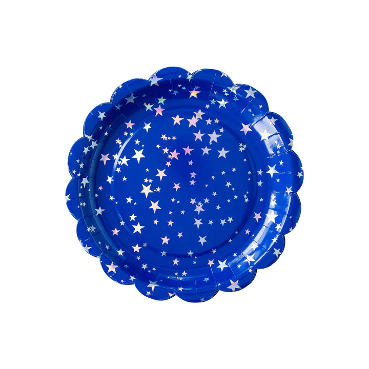 Sparklers Red/Blue Scallop Plate Set