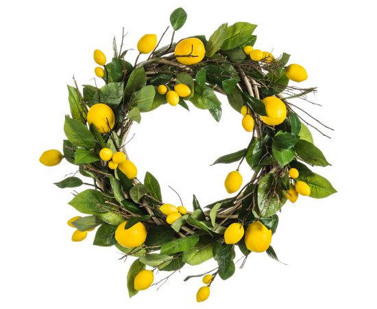 18" Lemon and Greenery Wreath