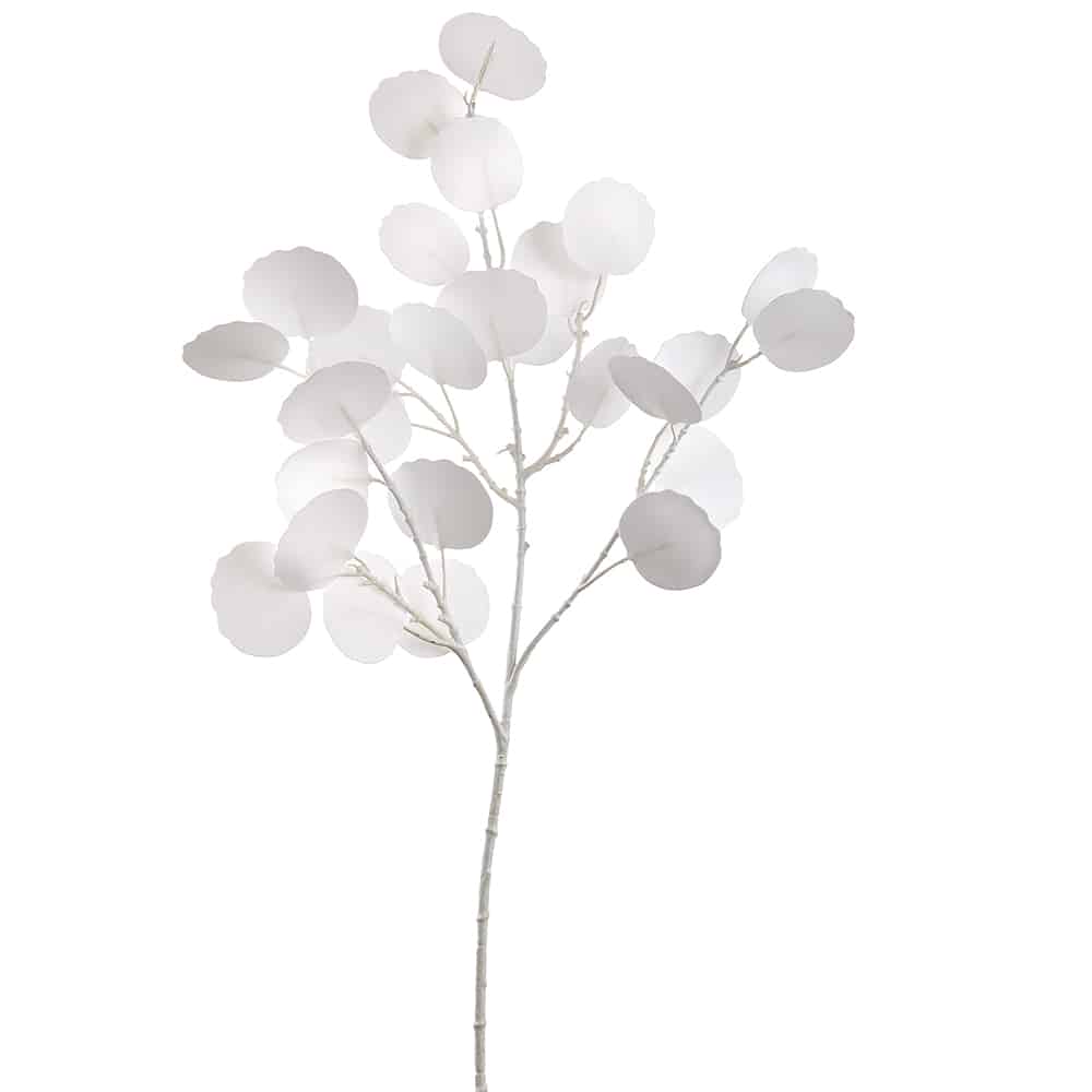 32" Eucalyptus Leaf Spray White