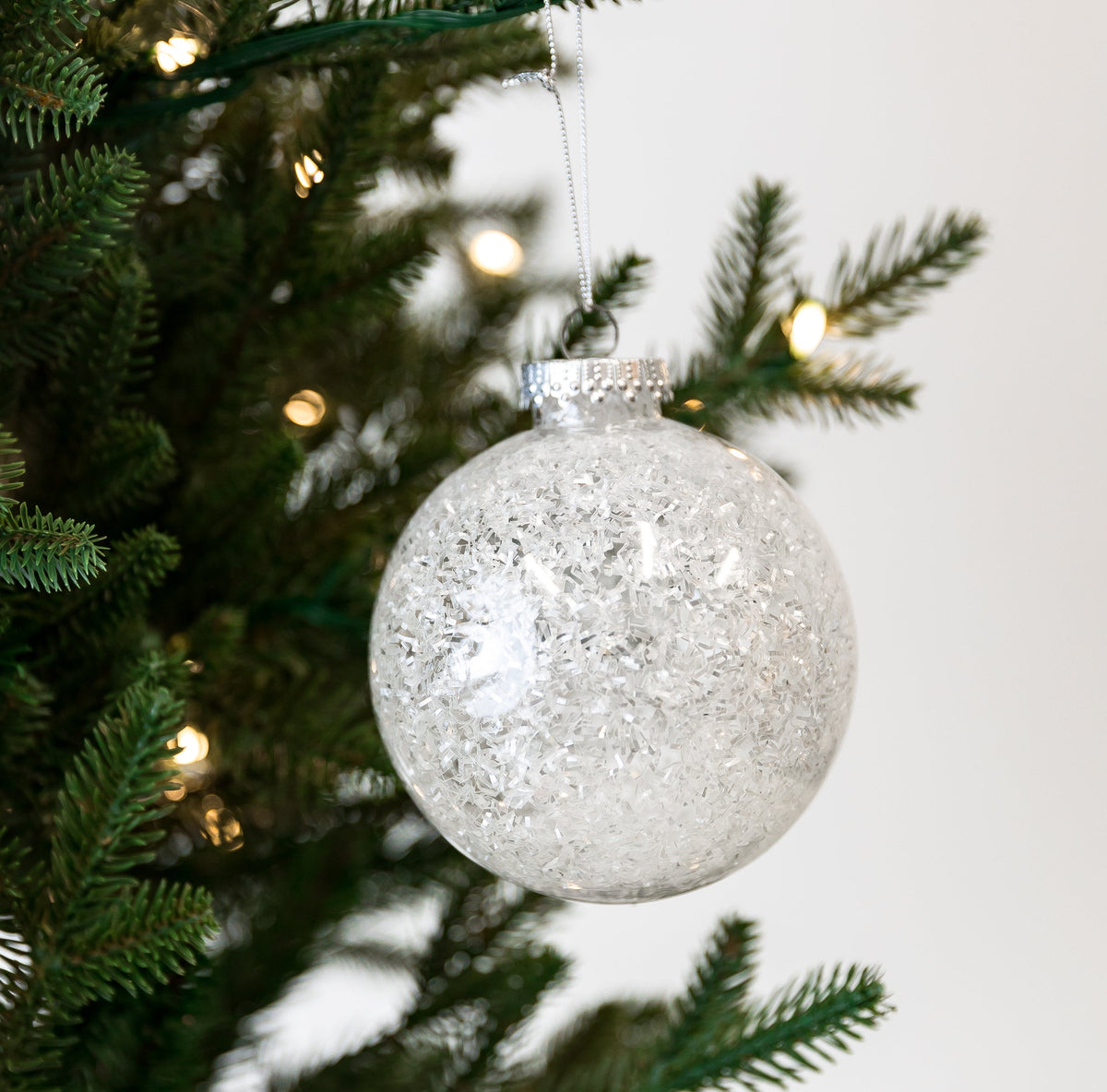 4 Frosted White Plastic Ornament