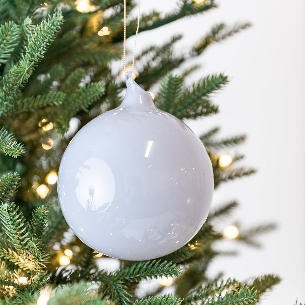 120mm Light Gray Bubblegum Glass Ornament