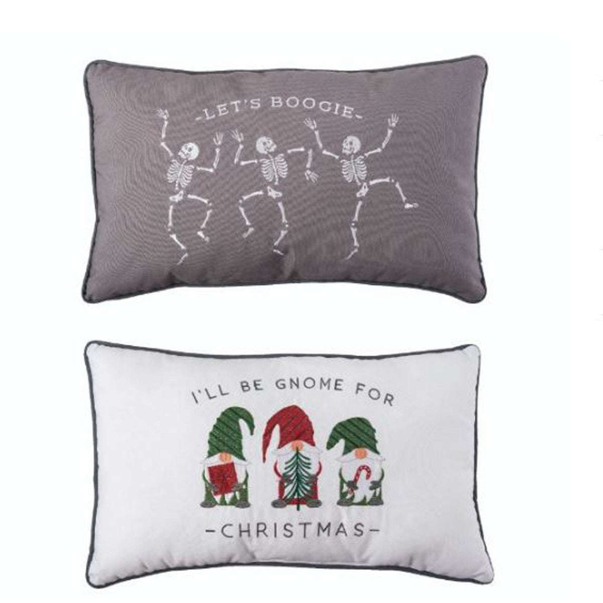 I'll be Gnome for Christmas Bones Reversible Pillow