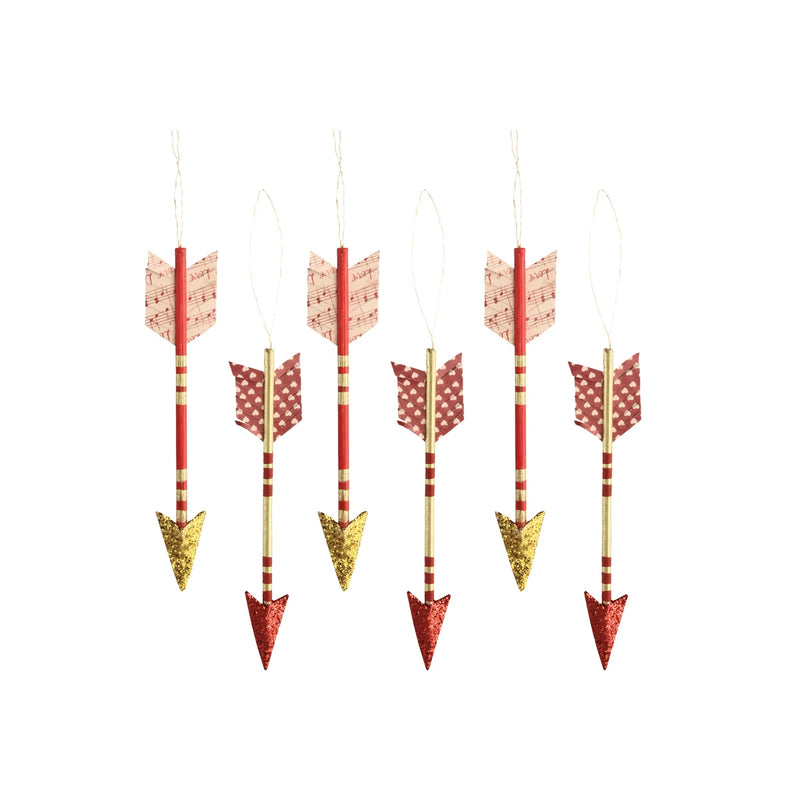 Valentine's Arrow Ornament set of 6